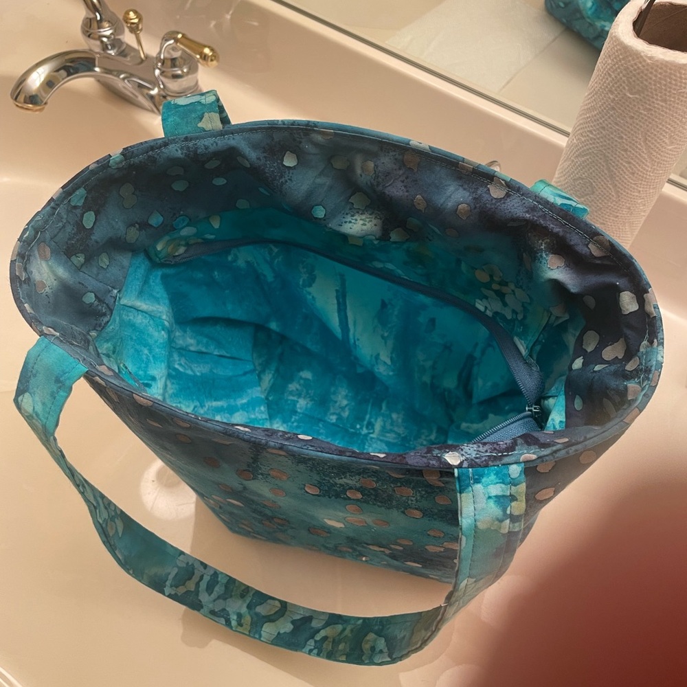 Blue Patterned Tote Bag - image 2